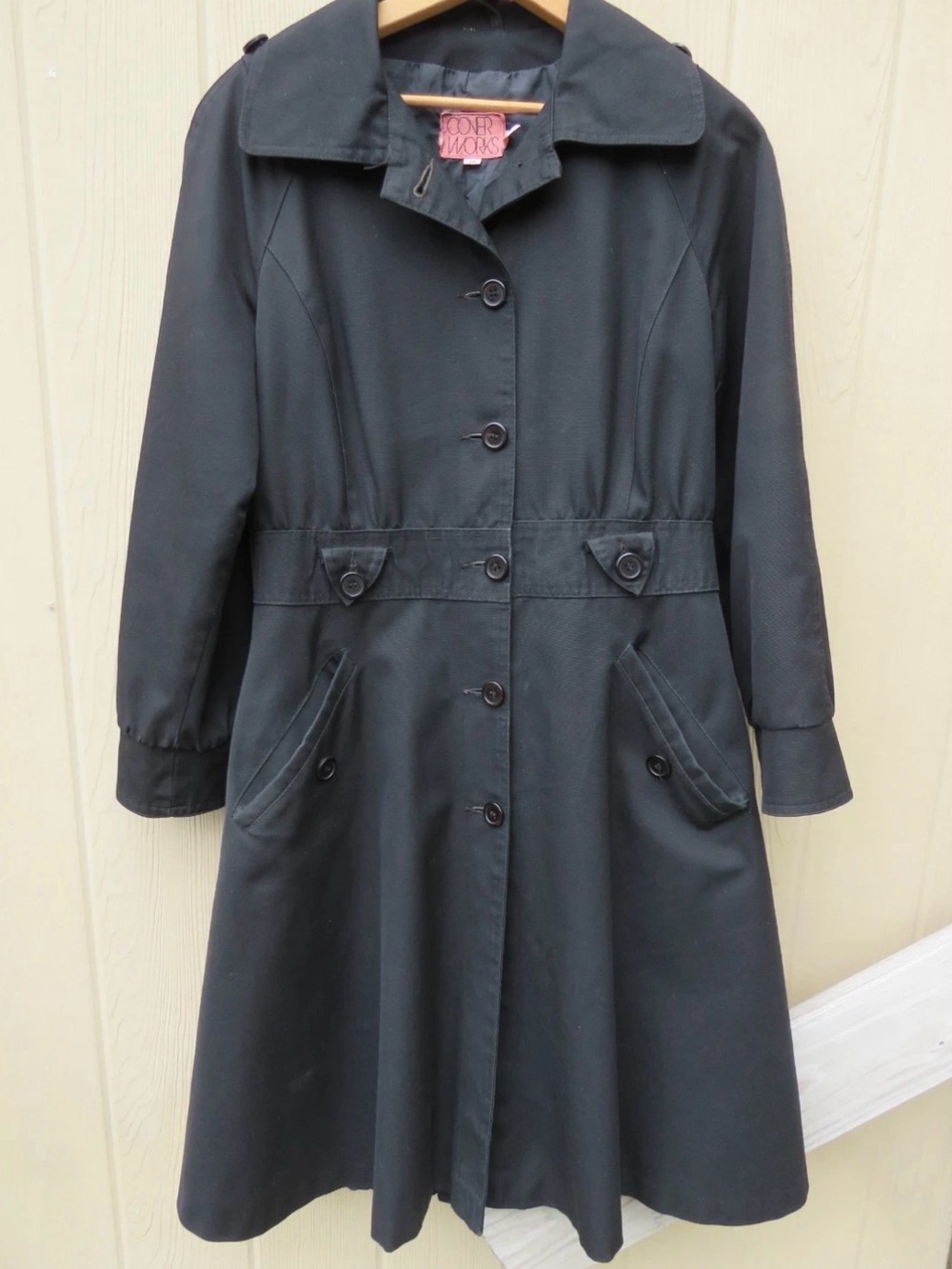 Coach Black A-Line Pea Coat